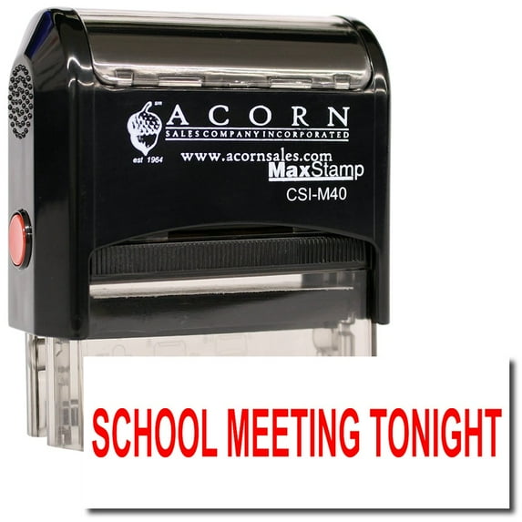 Large Self-Inking School Meeting Tonight Stamp with Green Ink
