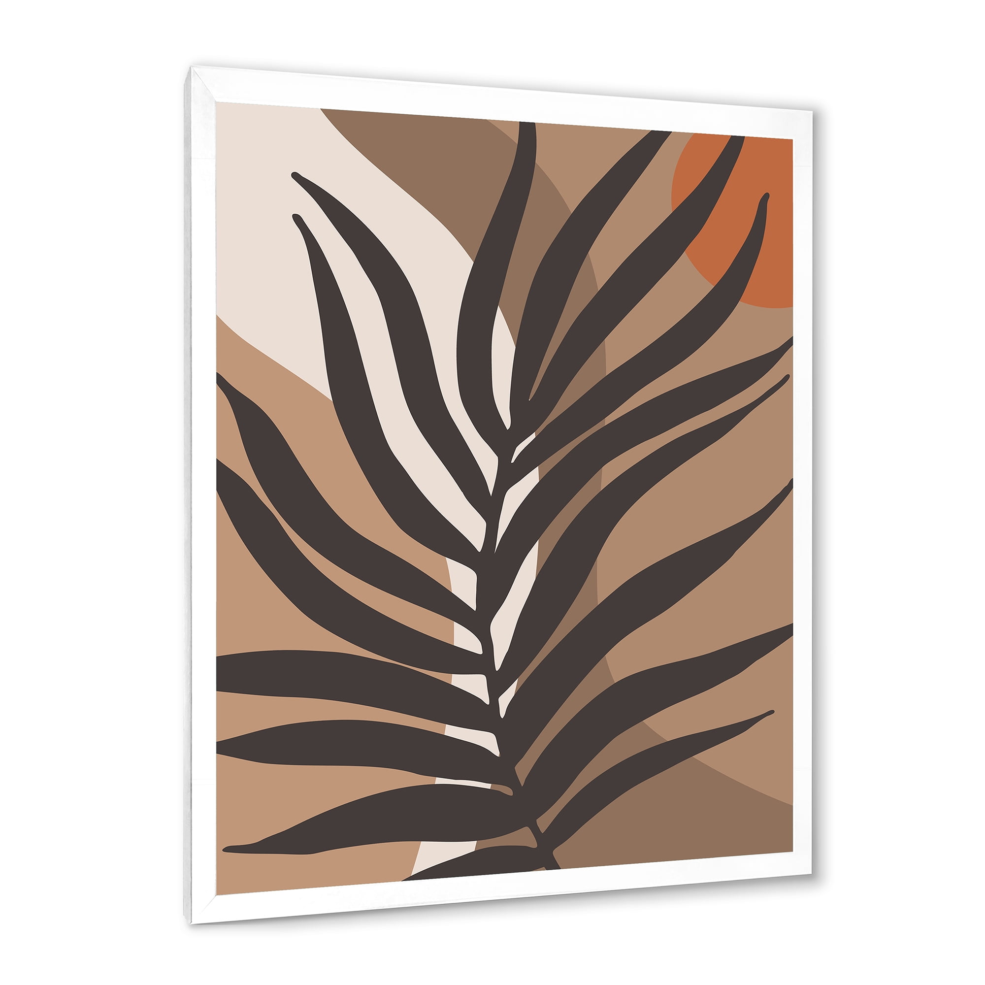 Designart 'Shapes and Tropical Leaf Silhouettes II' Modern Framed Art Print