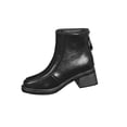 thumbnail image 2 of Busydd Ankle Boots for Women Comfortable Chunky Heel Round Toe Booties for Women Fashion Casual Versatile Solid Color Fall Winter Women Footwear 5.5, 2 of 8