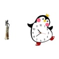 thumbnail image 1 of Reloj de pingüino con escultura de mujer africana, figura ligera, encantadora decoración de pared de madera para hoteles y dormitorios, decoración mul, 1 of 8