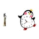 thumbnail image 1 of Reloj de pingüino con escultura de mujer africana, figura ligera, encantadora decoración de pared de madera para hoteles y dormitorios, decoración mul, 1 of 8