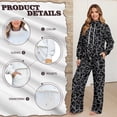 thumbnail image 6 of Xoenoiee Black Leopard Print Women's 2 Piece Sets Sweatshirt Casual Travel Outfits Lounge Wide Leg Tracksuit Cozy Sweatsuits Fashion 2026, M, 6 of 7