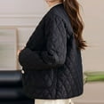 thumbnail image 6 of DHFJKG Women's Thickened Quilted Jacket Solid Color Long Sleeve Crewneck Button Up Outwear Casual Coat With Large Pockets Elegant Soft Outerwear, 6 of 8