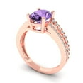 thumbnail image 2 of Clara Pucci 14K Rose Gold 2.32ct Alexandrite Solitaire with Accents Ring, 2 of 7