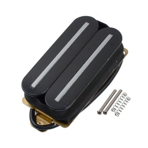 Soidarity Pastilla de puente de doble riel con bajos de bobina de 4 hilos, pastillas de reemplazo de tono equilibrado , accesorios de Accesorios para instrumentos musicales Negro Pastilla de cuello