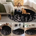 thumbnail image 5 of Black Floral Round Area Rug 3Ft Washable Small Circle Rugs for Kitchen Entryway, Elegant Pastoral Flowers Farmhouse Non-Slip Carpet Floor Mats Indoor Outdoor Carpet Runner Aesthetic Home Decor, 5 of 8