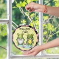 thumbnail image 6 of Welcome To Our Pad Frog Stained Glass Style Suncatcher, UV Printed Glass, Cute Green Pond Animal Decor, Round, 6 of 8