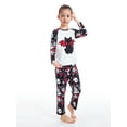thumbnail image 2 of Argulvti Halloween Pajamas for Family Cute Black Cat Print Long Sleeve Raglan Tops + Pants Set Fall Sleepwear, 2 of 4
