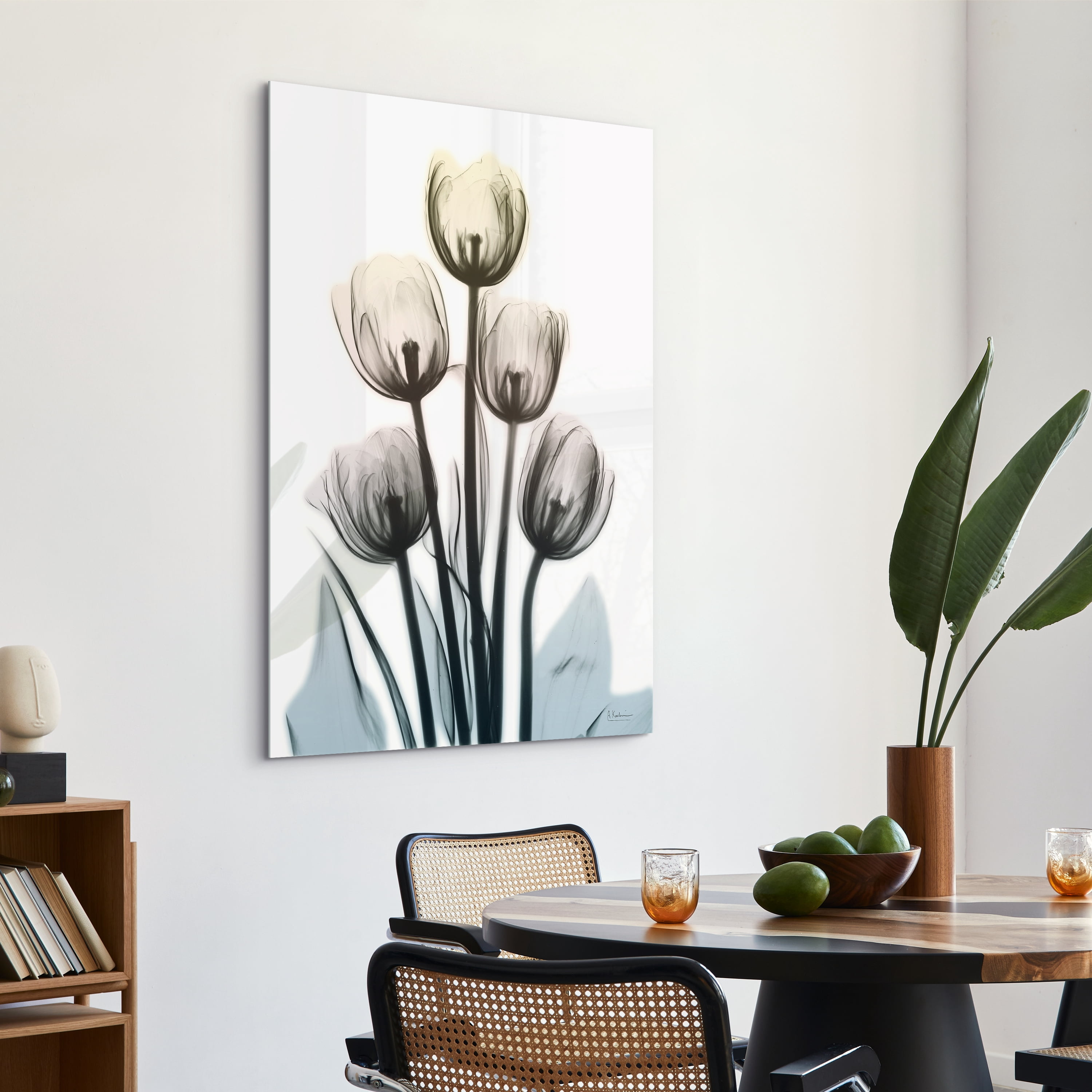 Springing Tulips Frameless Free Floating 32 in x 48 in Painting Art Prints, by Empire Art