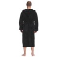 thumbnail image 2 of Men's Hooded Satin Look Fleece Plush Robe Turkish Bathrobe, 2 of 4