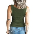 thumbnail image 5 of LEAVINGSUO Tank Tops for Women under $5 Women Casual Tanks Sleeveless Buttons Slimming Solid Pullover Vest Blouse Tops Green M, 5 of 8