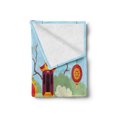 thumbnail image 2 of Dragon Soft Flannel Fleece Throw Blanket, Illustration of Chinese Pavilion Bushes and Grass on the Background, Cozy Plush for Indoor and Outdoor Use, 50" x 70", Multicolor, by Ambesonne, 2 of 5