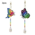 thumbnail image 1 of 2 Pieces Adults Kids Portable Rhinestone Painting Crossstitch Crystal Embroidery Keychain Keyring Keychain Key Holder Handmade Accessories RHY005, 1 of 9