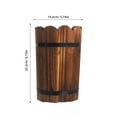 thumbnail image 2 of OULII Barrel Planter Coffee Wood Flower Pot Round 1Set, 2 of 6