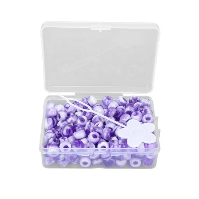 200 cuentas para el cabello, de acrílico, de colores variados, para decorar el cabello, color morado.