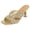 Gold, variant on Ladies Glitter Sequin Stiletto High Heels Backless Sandals Bridal Square Toe Wide Width Dress Pumps Slip on for Banquet Wedding Summer