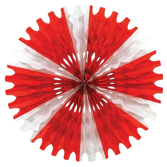 Beistle 25" Tissue Fan Red/White 4/Pack 55293-RW