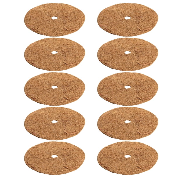 Uxcell 10Pcs Anillo de Mantillo de Fibra de Coco, Alfombrillas Protectores de Árbol de Coco, Disco de Planta, Protección de 12 Pulgadas