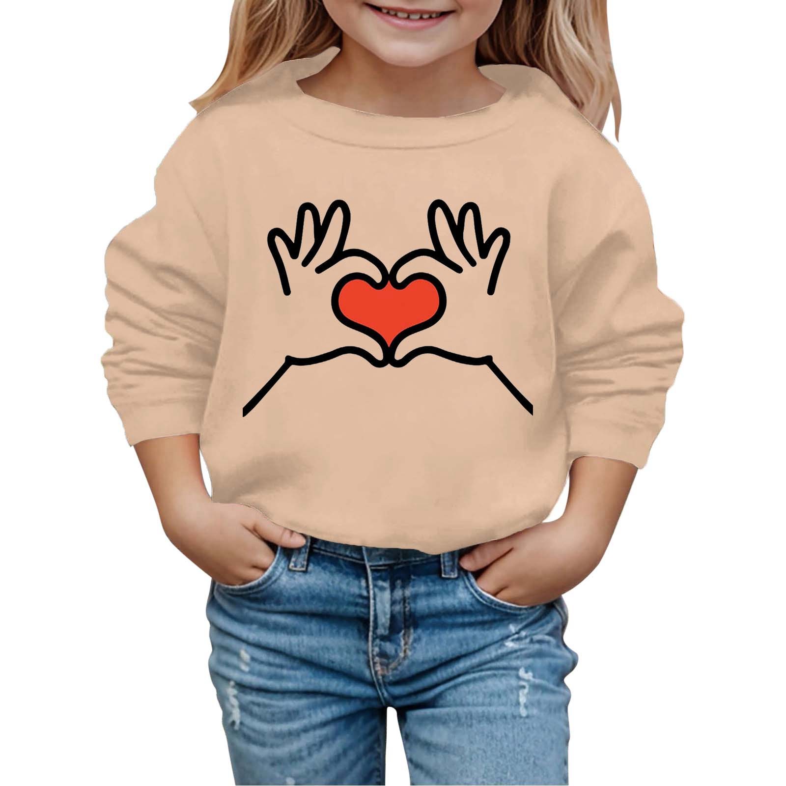 Sweat à Capuche Imprimé Cœur Pour Adolescentes - T-shirt Saint-Valentin - Coupe Confortable - Polyester Léger