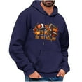 thumbnail image 2 of LEBONYARD Mens Tops Long Sleeve Clearance,Mens Hoodies Pullover Graphic,Men's Thanksgiving Printed Casual Hooded Long Sleeve Sweatshirt Navy L, 2 of 4