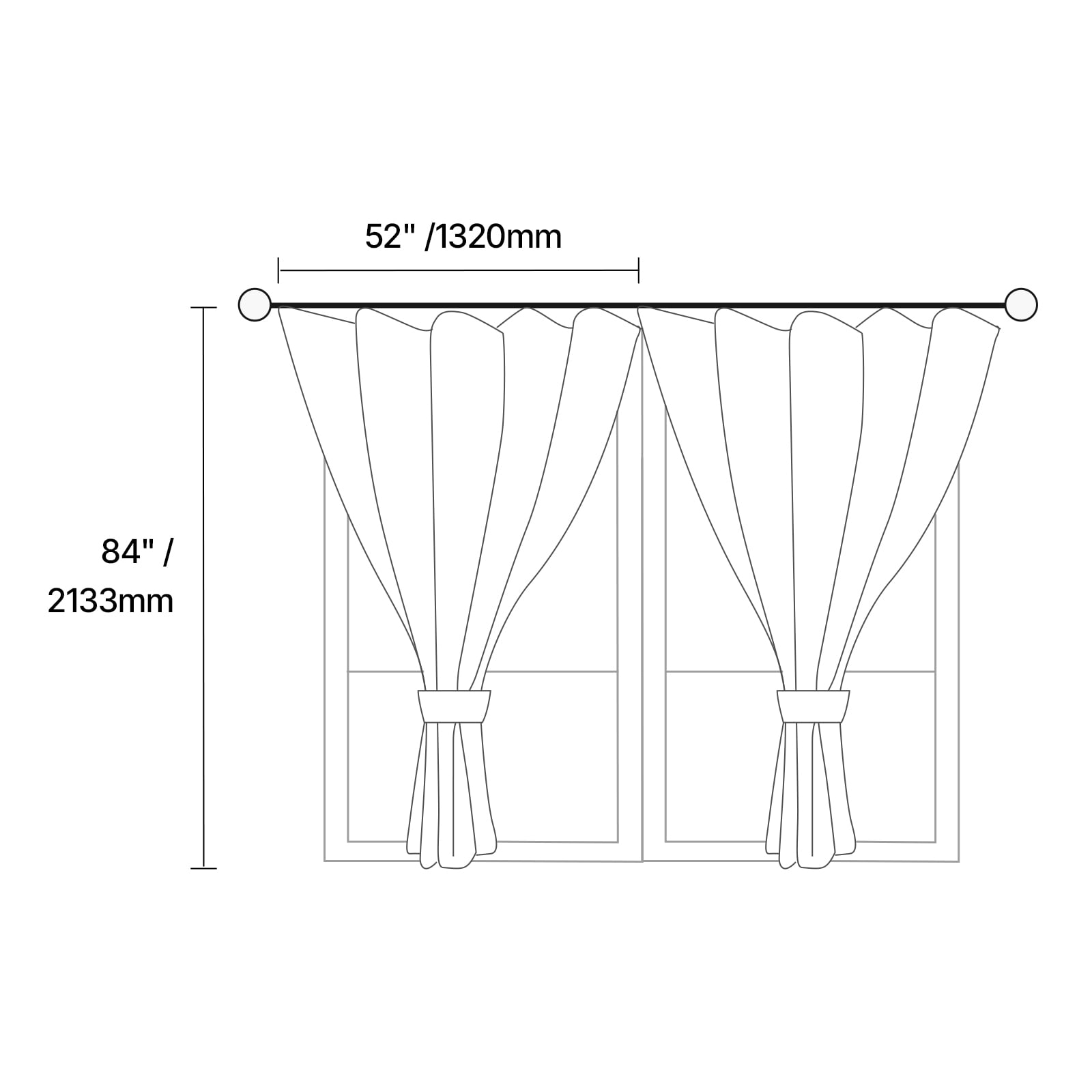 VEVOR Natural Linen Curtains, 52 x 84 inch 2 Panels Set, Grommet Light Filtering Thick Flax Textured Linen Drapes, Privacy Burlap for Living Room, Bedroom, Farmhouse, Sunroom, Office Window Curtain
