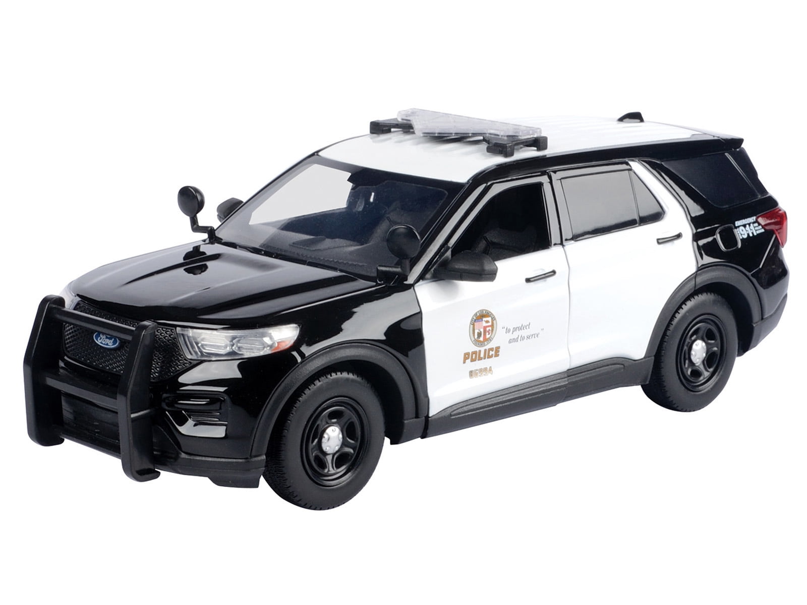 2022 Ford Police Interceptor Utility "LAPD" Black & White "Law Enforcement & Public Service" 1/24 Die Cast Model Car by Motormax