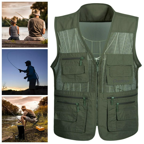 Portable Fishing Mesh Vest Comfortable Breathable Quick Photography Fishing  Waistcoat Utility Vest for Fishing Travel Women Adults Men L 
