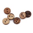thumbnail image 2 of 400Pcs Natural Brown Coconut Shell 2 Holes Sewing Buttons Scrapbooking Decor Accessories 10mm, 2 of 6