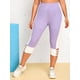 thumbnail image 3 of Bloqueo de colores de tamaño grande Leggings acanalados Crisscross Rosegal Leggings de talla grande, 3 of 5