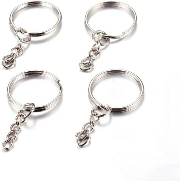 20 pc Iron Split Key Rings Keychain Clasp Findings Platinum 25x2mm