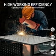 thumbnail image 3 of 36" X 24" Welding Table - 1200 lbs Load Capacity Mobile Steel Welding Workstation with Wheels, 3 of 8