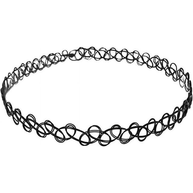 GHSDFBB Collier Ras-du-Cou Court Chaîne Élastique Collier Ras-du-Cou Extensible Collier Ras-du-Cou Rétro Henné Collier Ras-du-Cou Gothique Tatouage Dentelle Ras-du-Cou Punk Colliers Bijoux pour Femmes Filles Petite Amie Fête d'Anniversaire,Bla