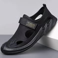thumbnail image 6 of XUNKUSGA Mens Sandals Lightweight Comfortable Mesh Closed Toe Beach Sandal with Adjustable Straps Summer Hollow Out Breathable Hiking Sandals for Outdoor,Black, 6 of 7