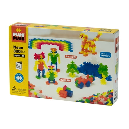 UPC: 0810265030359 | Plus-Plus – Open Play STEM Building Block Set- 300 Pc Neon Mix