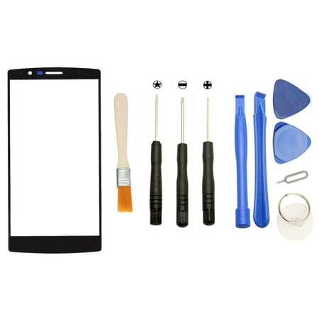 Games&Tech Black Outer LCD Front Screen Glass Lens Repair Replacement + Tools for LG G4 H810 H811 H815 VS986 LS991 F500L