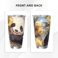 thumbnail image 3 of Fuzoiu Clear Sky Cute Sunflower Panda Print 20oz Tumbler, Stainless Steel Vacuum Insulated Car Cup, Insulated Coffee Mug,Travel Mug with Lid,Thermal Cup for Outdoor-Straw Three-piece Set, 3 of 8