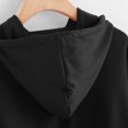 thumbnail image 6 of Women Long Sleeve Drawstring Crop Sweatshirt Crop Top Hoodie Pullover Top Blouse Black L, 6 of 9