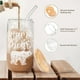 thumbnail image 4 of Vaso de cristal SANDJEST Mama Bear con tapa de bambú, 473 ml, pajita, 4 of 8