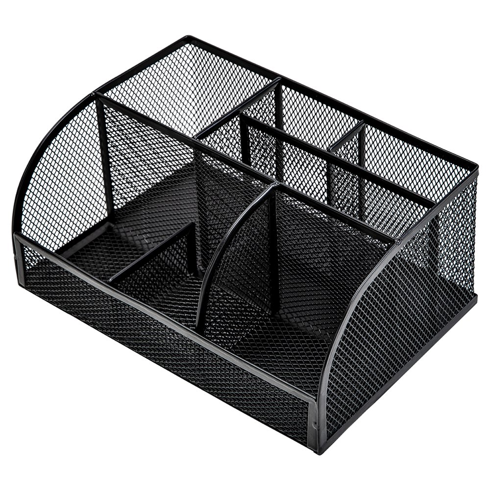 Deli Mesh Desktop Organizer Office Supplies, 7 Compartments, Black
