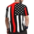 thumbnail image 2 of Wukai Firefighters USA Flag Print Men's Short-Sleeved Mesh T-Shirt,Quick-Dry Short Sleeve Workout T-Shirt-XX-Large, 2 of 8