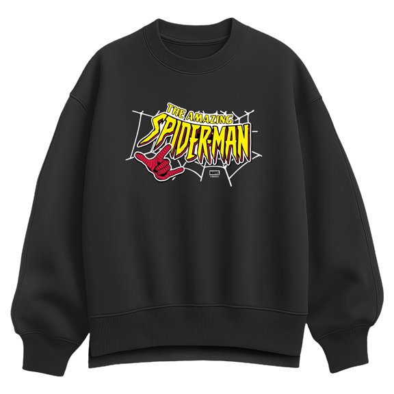 Marvel - Spider-Man Logo Oversized Fleece Crew Sweatshirt