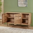 thumbnail image 2 of Sideboards Buffet Cabinets, 58" Wood Credenza Storage Cabinets with 3 Doors, Modern Kitchen Accent Cabinets with 4 Compartments for Living Room, Hallway, Natural, 2 of 9