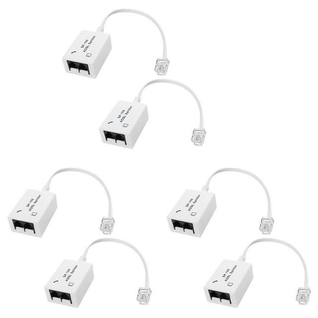 Divisor de Filtro DSL de 6 Uds, Divisor ADSL para Línea Telefónica Macho A 2 Hembras RJ11 6P4C/6P2C, Adaptador Convertidor de Módem Telefónico