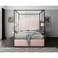 thumbnail image 4 of Meridian Furniture Jax Contemporary Wood Tufted Canopy Bed, Queen, Pink, 4 of 5