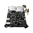 thumbnail image 2 of King Size Flat Sheet Only, Black Kitchen Tools Soft Brushed Microfiber Bed Sheets, Modern Cooking Utensil Farmhouse Cookware Hotel Quality Breathable Bedding Top Sheet, Easy Care, 105"x98", 2 of 9