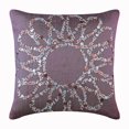 thumbnail image 1 of Fundas de almohada moradas, medallón floral con lentejuelas, 35 x 35 cm (14 x 14 pulgadas), cuadradas de seda, diseño floral moderno - Flor de ciruelo, 1 of 5