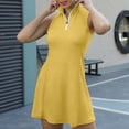 thumbnail image 1 of LIUJUNSHOP Tennis Dress for Women, Tennis Golf Dresses with Built in Shorts and Pockets for Sleeveless Workout Athletic Dresses Yellow S, 1 of 4