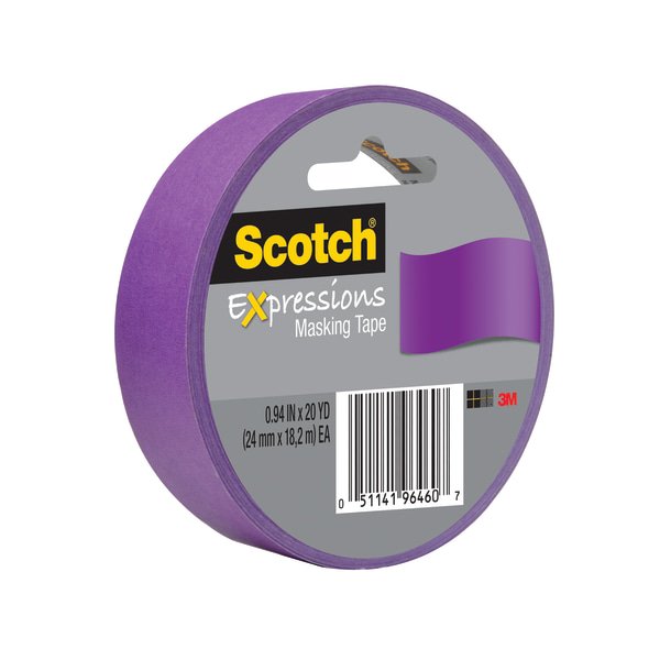 Scotch® Expressions Decorative Masking Tape, 1" x 20 Yd., Purple
