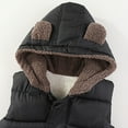 thumbnail image 5 of Hicidod Toddler Down Vest Cute Bear Ears Hooded Zipper Warm Baby Jacket Fleece Lined Windproof Puffer Vests for Winter Fall Spring, 5 of 6