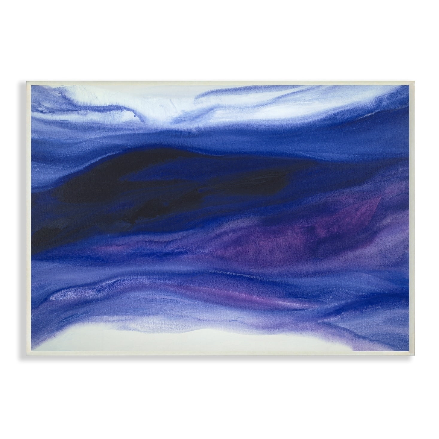 The Stupell Home Decor Deep Purple Ink Ocean Waves Abstract Paining Wall Plaque Art